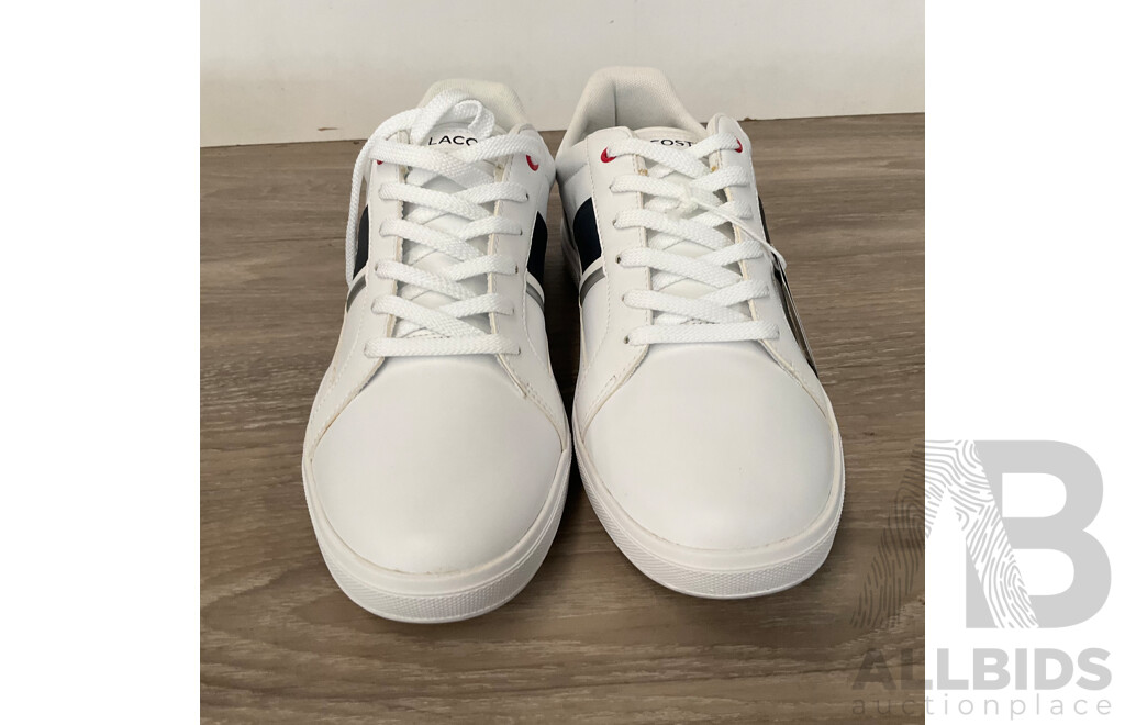 LACOSTE Men's Europa White/Navy/Red Shoes - Size UK9