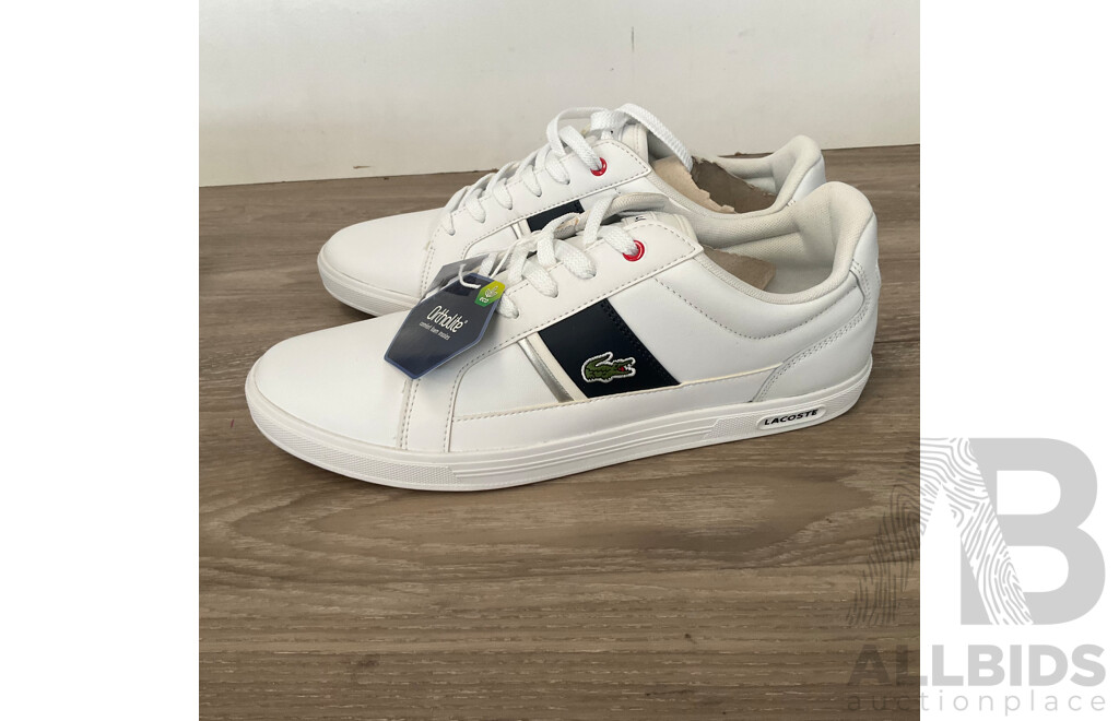 LACOSTE Men's Europa White/Navy/Red Shoes - Size UK9