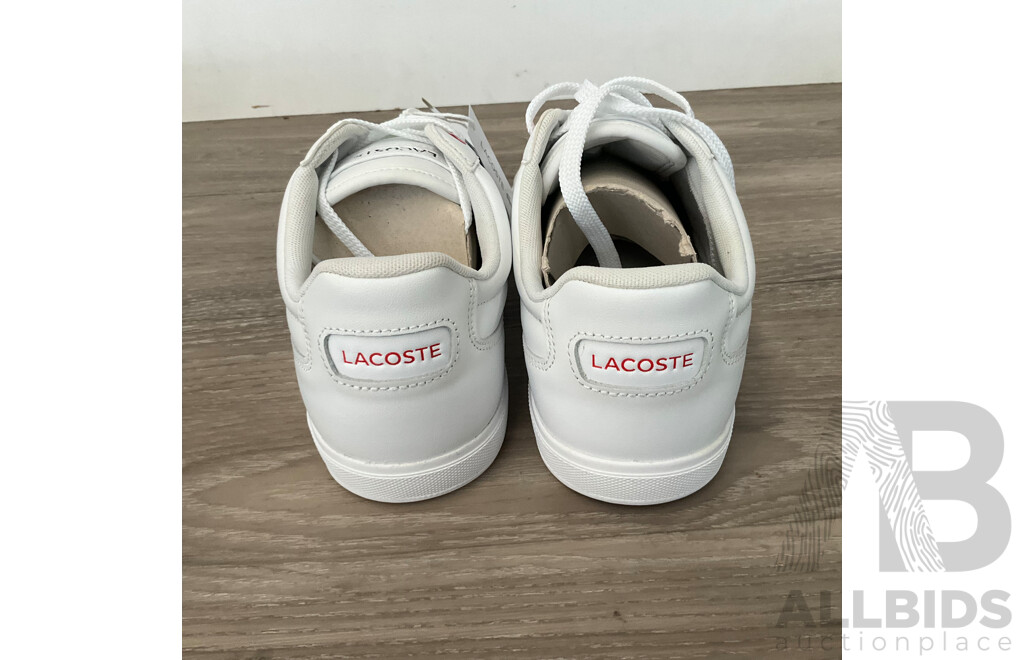 LACOSTE Men's Europa White/Navy/Red Shoes - Size UK9