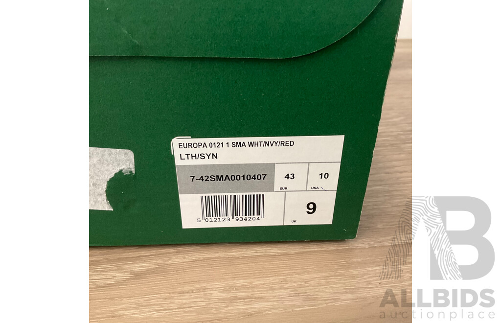 LACOSTE Men's Europa White/Navy/Red Shoes - Size UK9