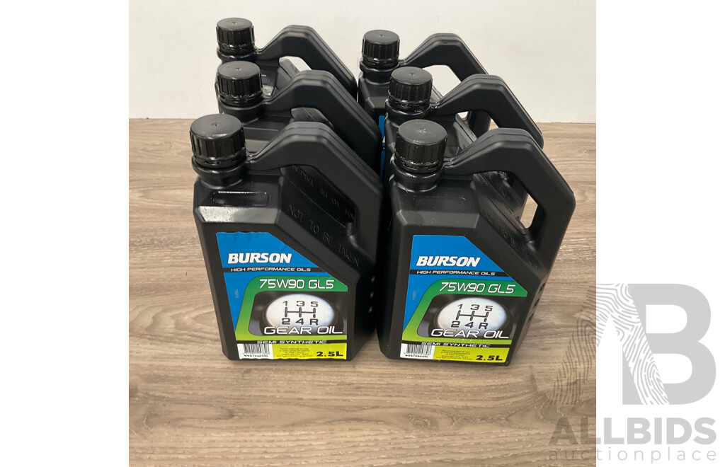 BURSON 75W90-GL5 Semi Synthetic Gear Oil 2.5 L - Lot of 6