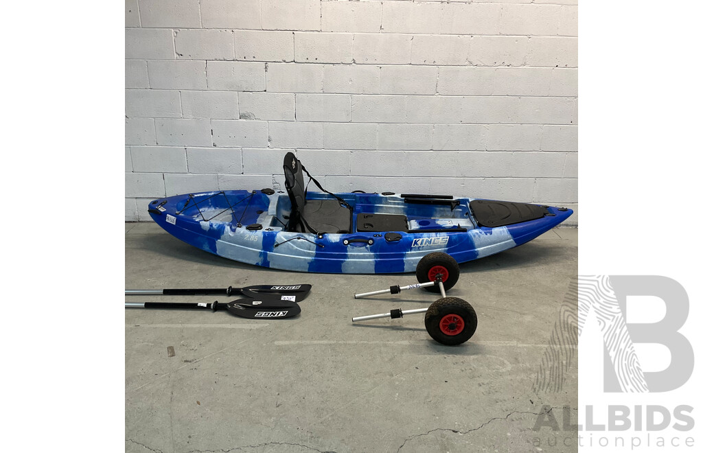 KINGS 2.85m Deluxe Single-Seat Kayak & Paddles & Kayak Trollery