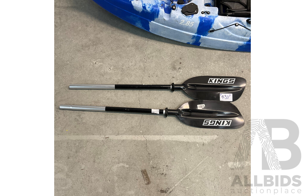 KINGS 2.85m Deluxe Single-Seat Kayak & Paddles & Kayak Trollery