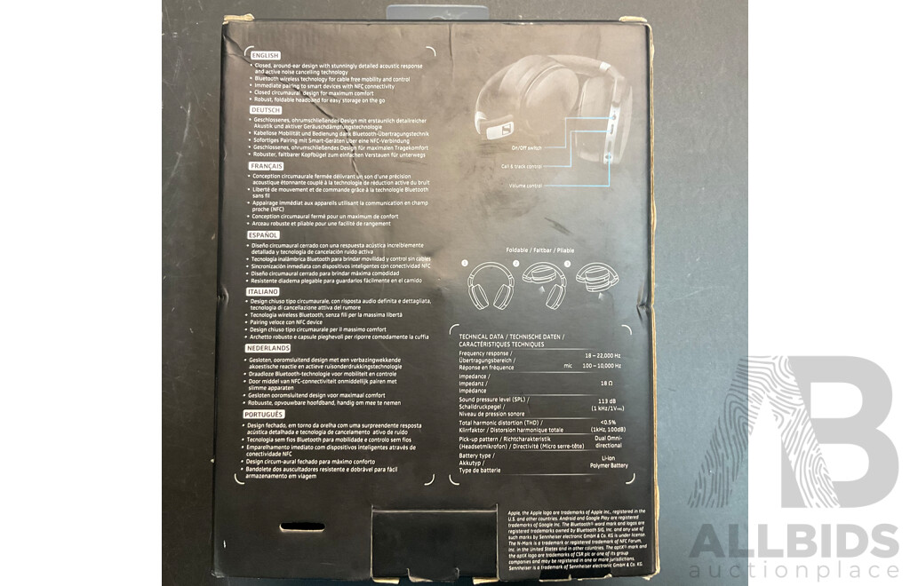 SENNHEISER Noise Cancelling Wireless Headphones - HD 4.50BTNC