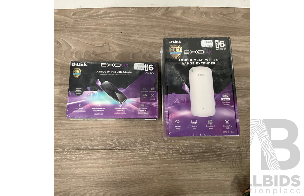 D-LINK EXO Ax1800 Wifi 6 USB Adapter & Range Extender - Lot of 2