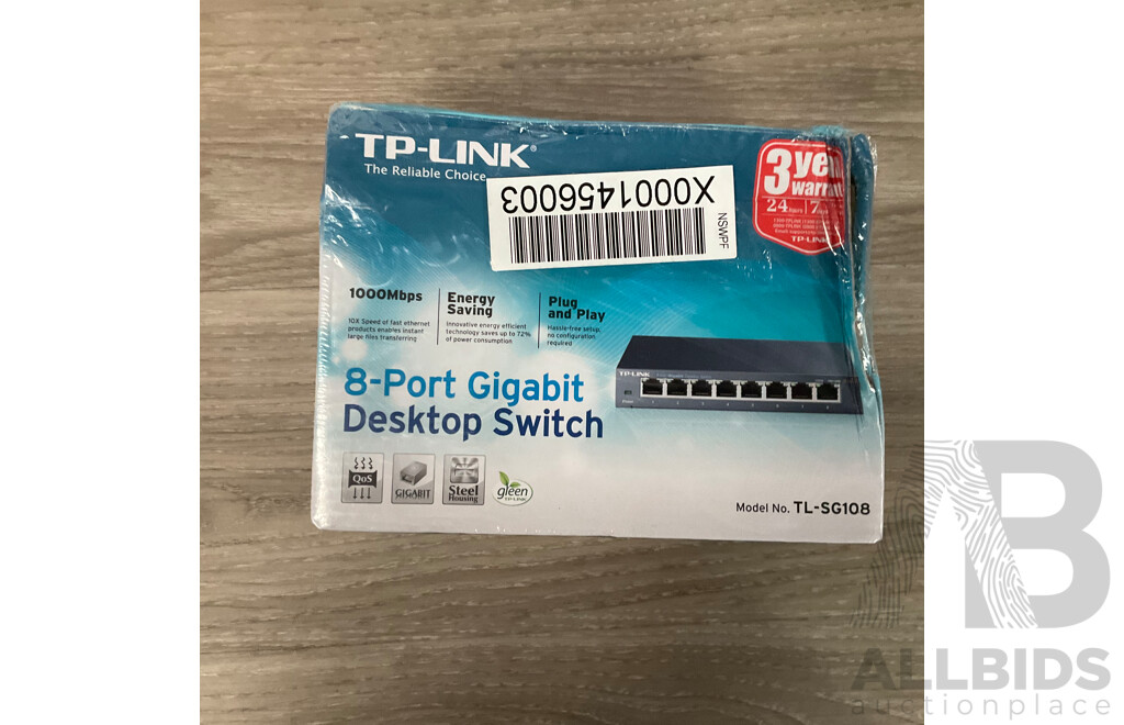 TP-LINK AC1900 Wireless Dual Band Gigabit ADSL2 Modem Router & 8 Port Gigabit Desktop Switch - Lot of 2