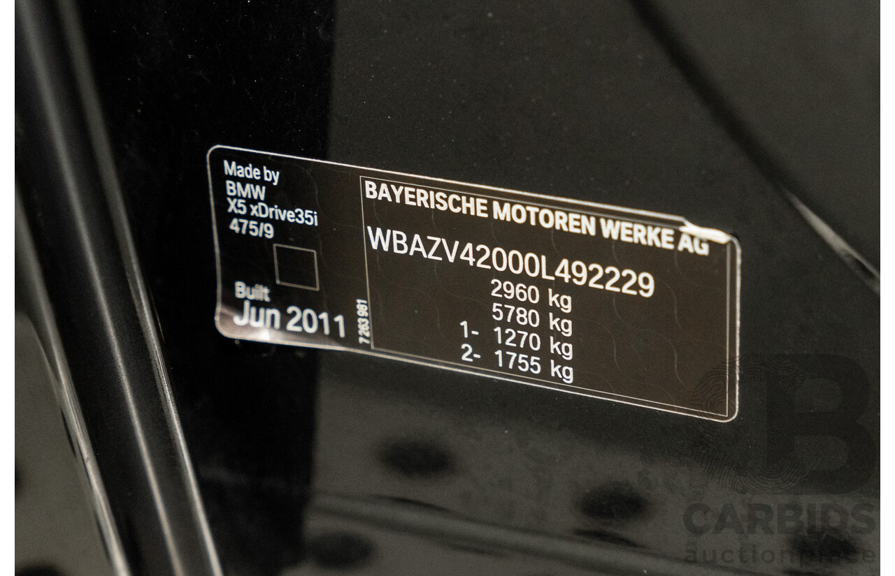 1/2012 BMW X5 Xdrive 35i E70 MY12 Upgrade 4d Wagon Black Turbo 3.0L - 7 Seater