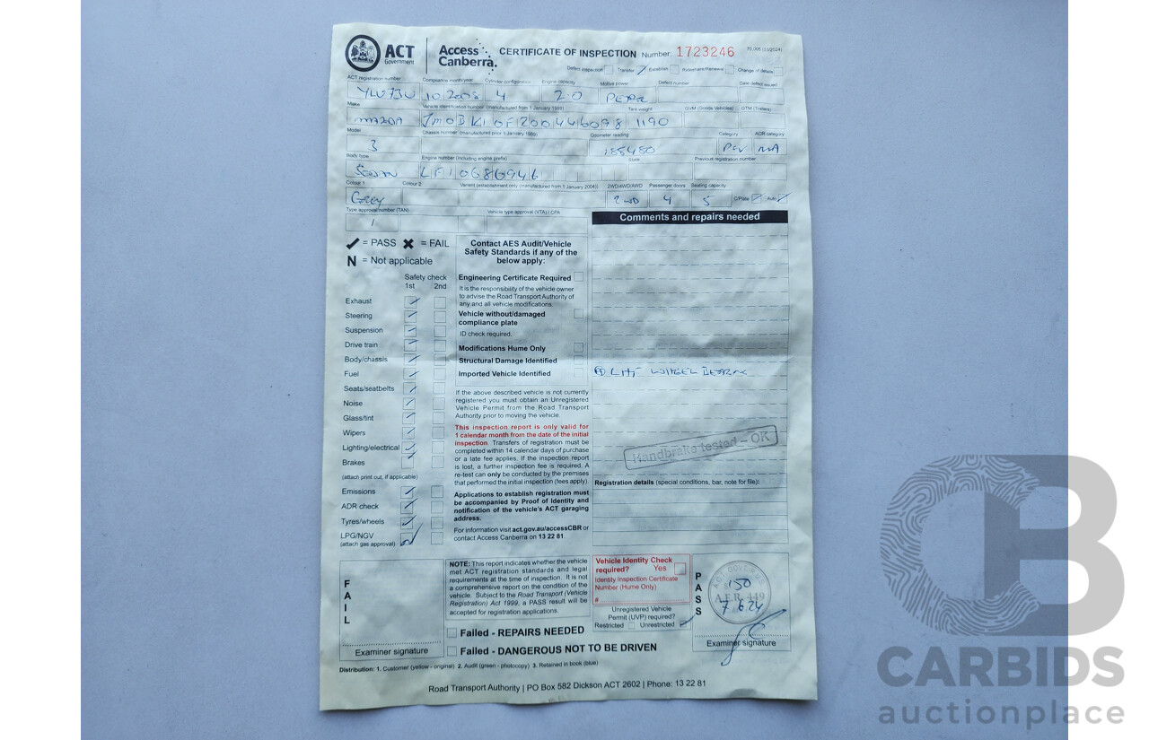 10/2008 Mazda Mazda3 NEO FWD BK MY06 UPGRADE 4D Sedan Grey 2.0L