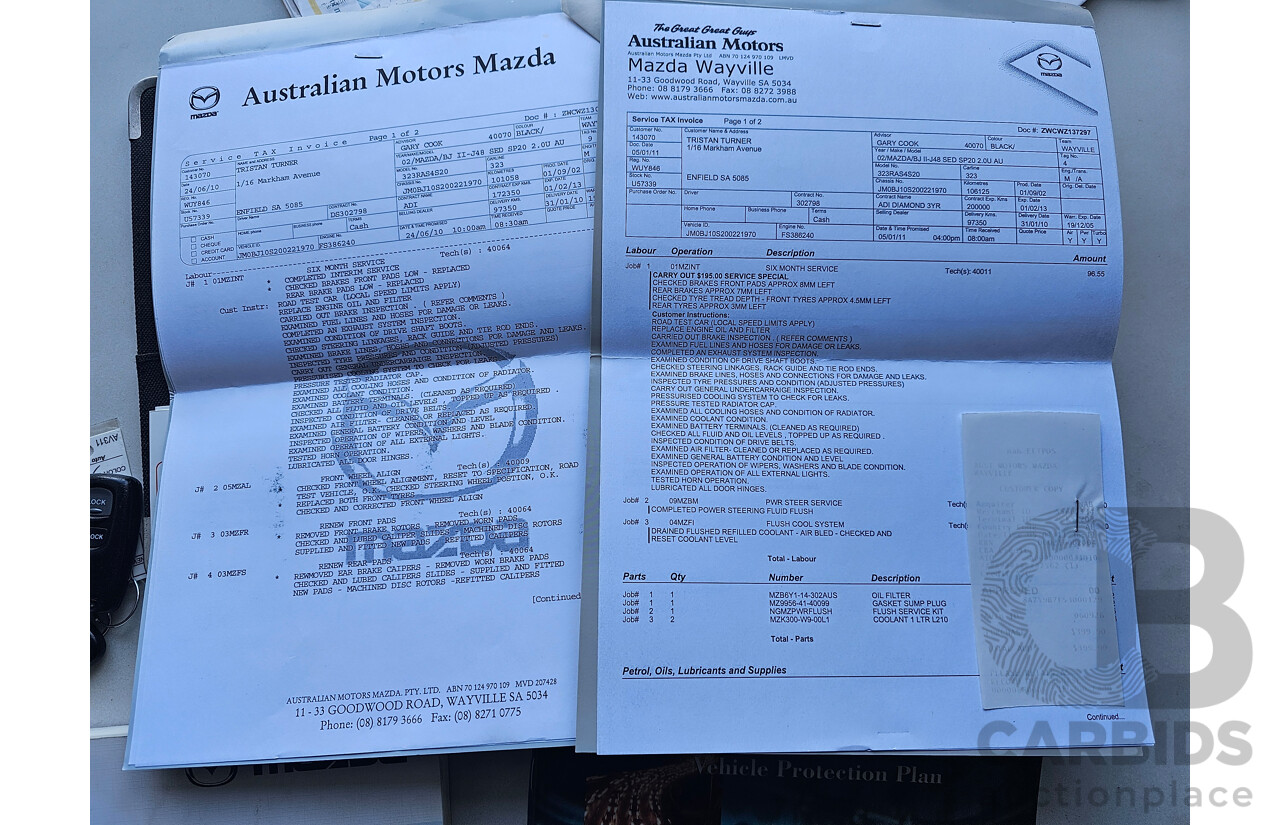 9/2002 Mazda 323 Protege SP20  4d Sedan Black 2.0L