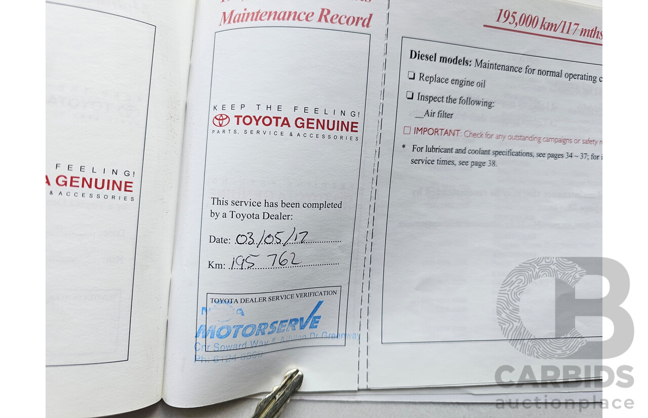 4/2004 Toyota Landcruiser Prado GXL (4x4) GRJ120R 4d Wagon Black 4.0L