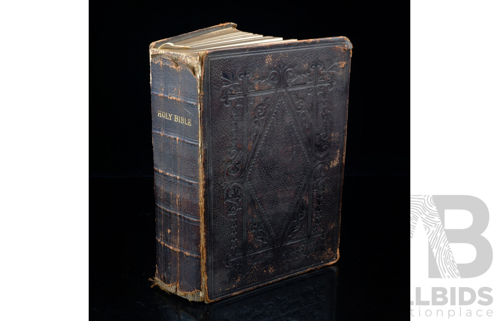 The Holy Bible, Oxford, 1859, Leather Bound Hardcover with Embossed Detail