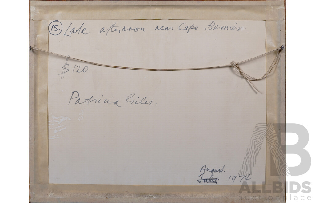 Patricia Giles (1932-2021), Late Afternoon Near Cape Bernier 1974, Watercolour