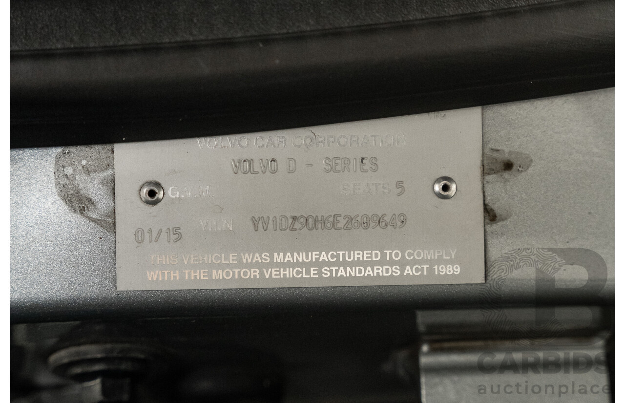 1/2015 Volvo XC60 T6 Luxury (AWD) DZ MY15 4d Bright Silver Metallic Turbo 3.0L