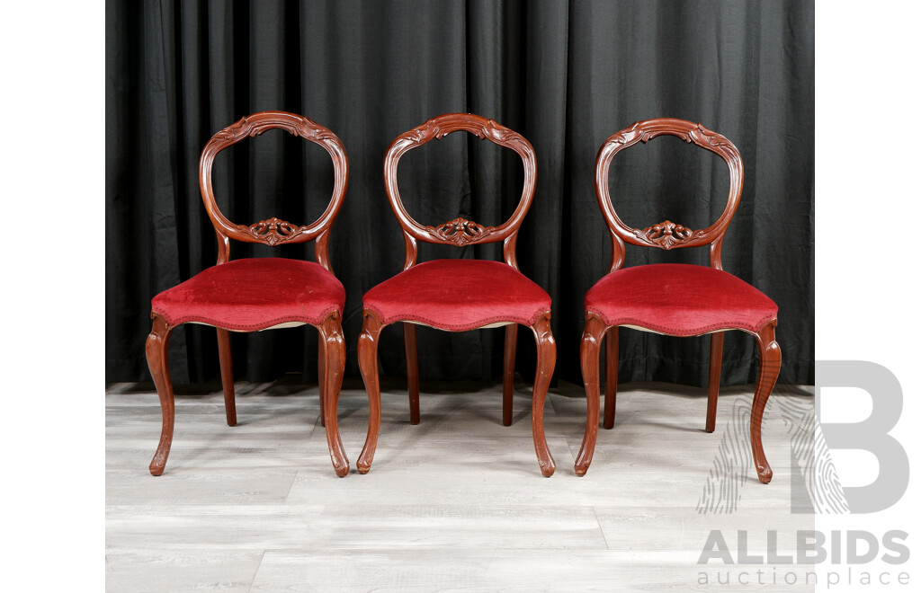 Set of Three Mahogany Dining Chairs