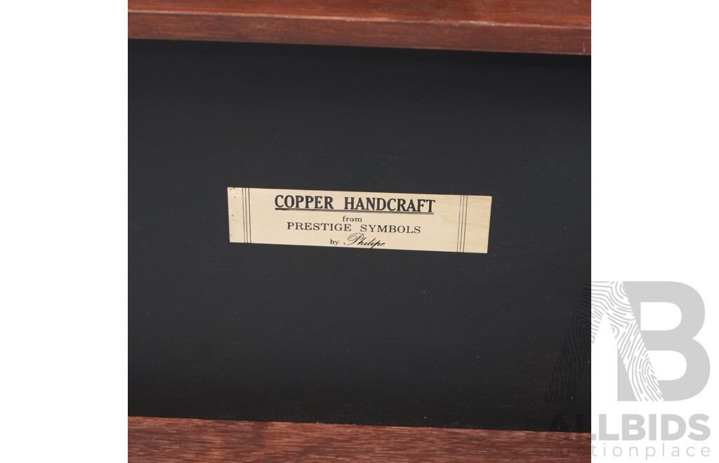 Vintage Copper Top Timber Framed Coffee Table