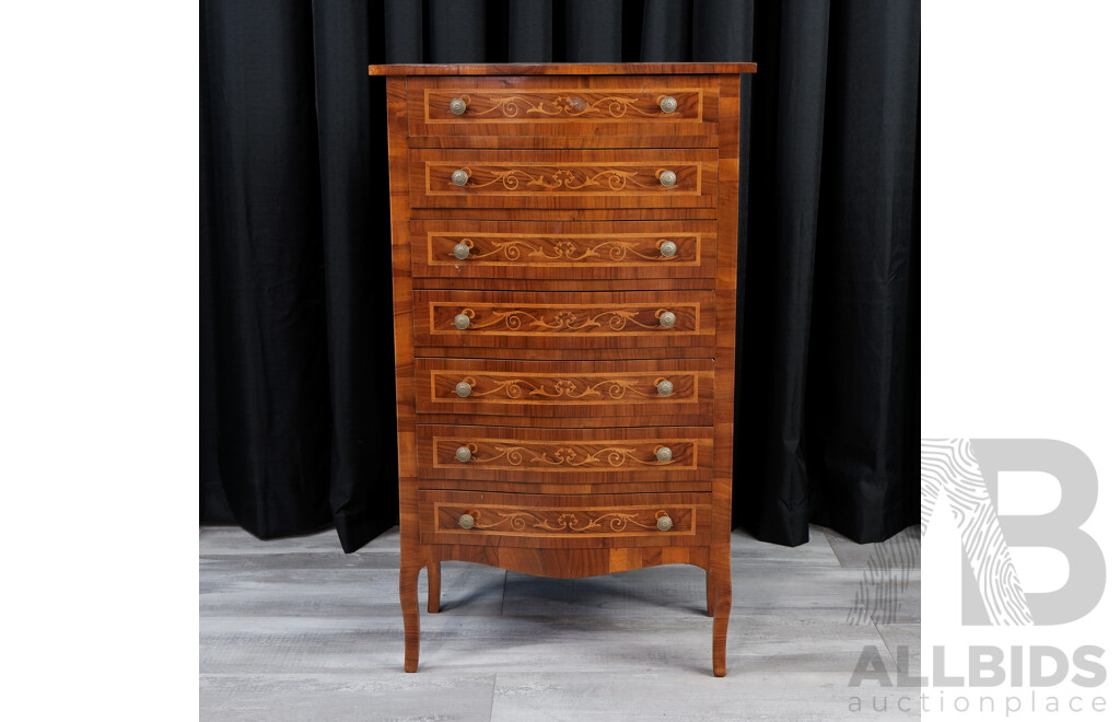 French Style Petite Chest of Seven Drawers