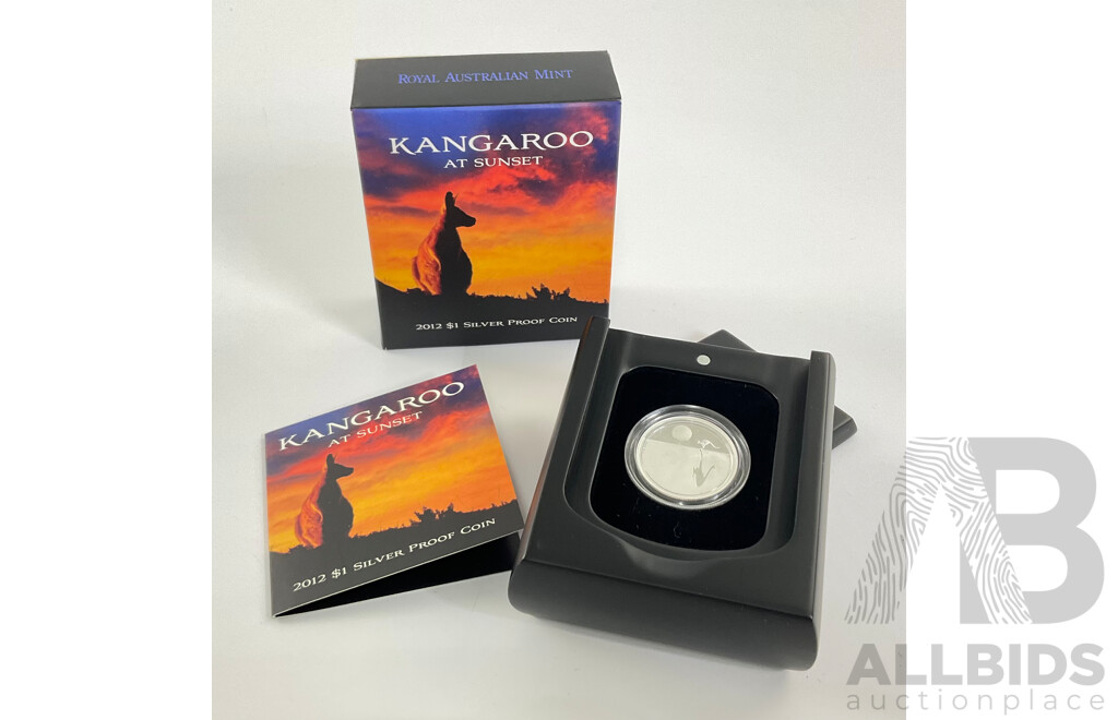 Australian RAM 2012 Silver Proof One Dollar Coin, Kangaroo Series .999