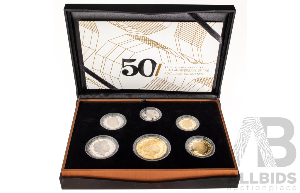 Australian RAM 2015 Six Proof Coin Set, 50th Anniversary of the Royal Australian Mint