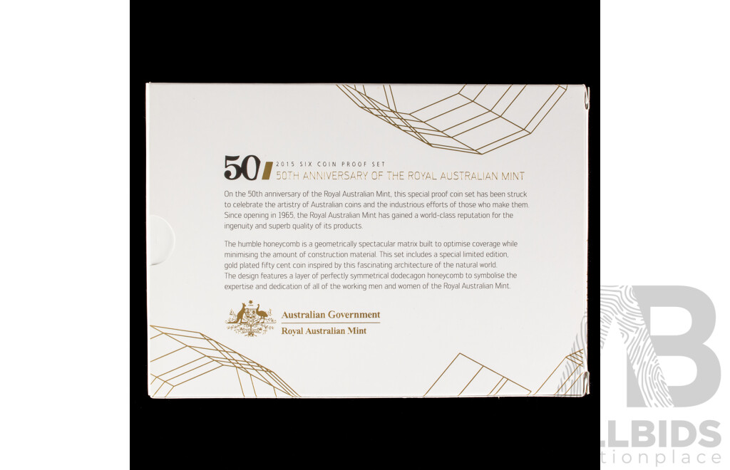 Australian RAM 2015 Six Proof Coin Set, 50th Anniversary of the Royal Australian Mint