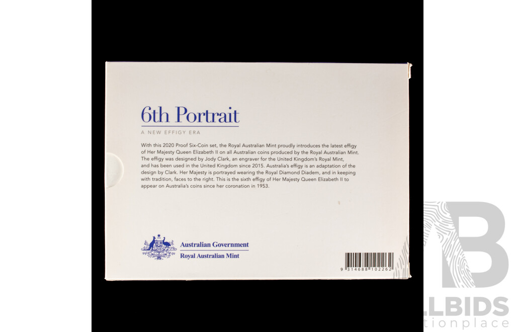 Australian RAM 2020 Six Proof Coin Set, 6th Portrait QE2