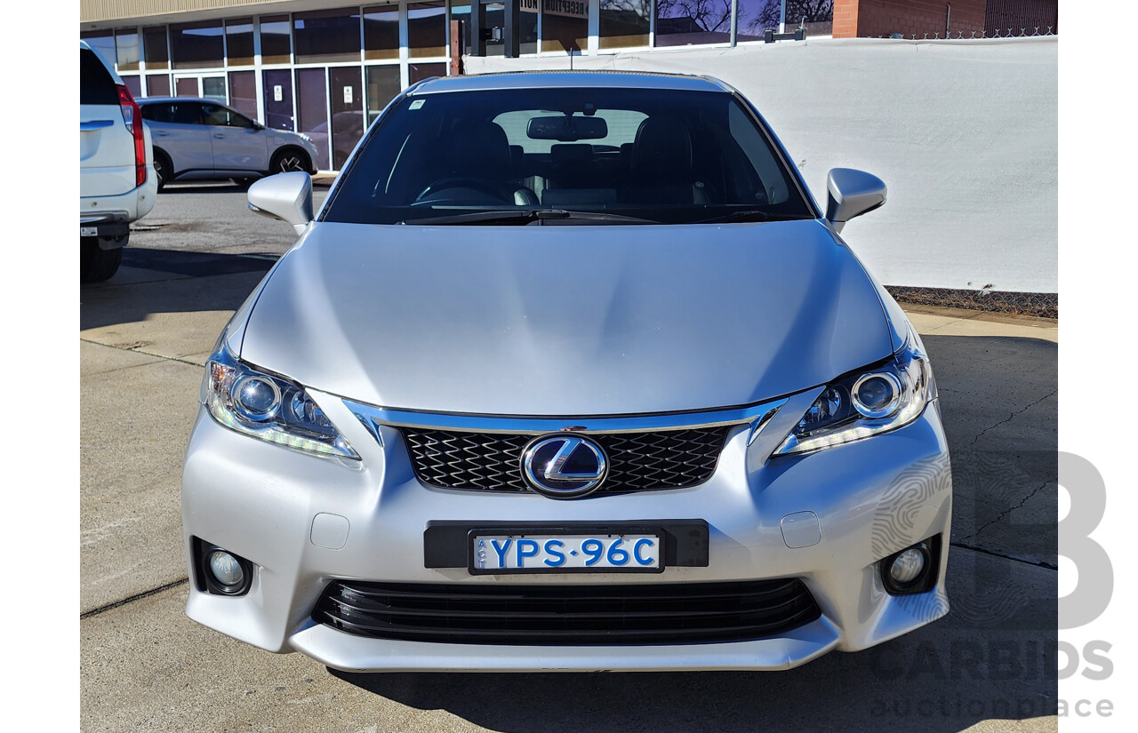 03/2011 Lexus CT 200H. Hybrid F SPORT FWD ZWA10R 5D Hatchback Silver 1.8L