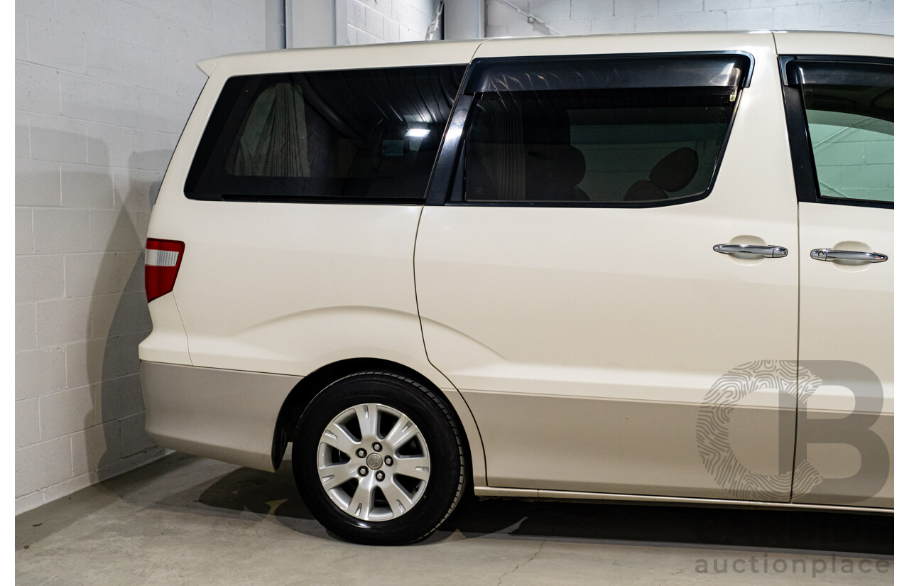 08/2003 Toyota Alphard G MZ (4x4) MNH15W 4d Van White V6 3.0L - 6 Seater - 05/2020 Used Import