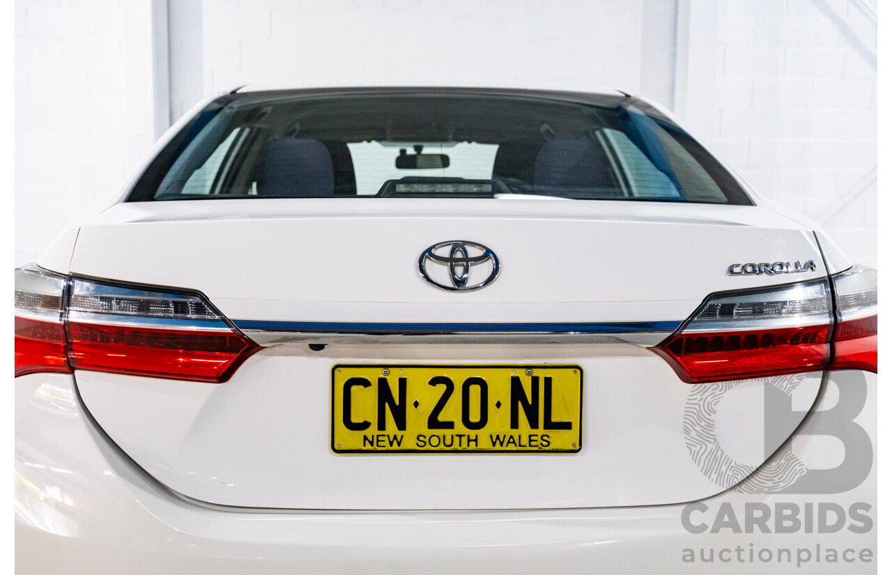 10/2017 Toyota Corolla Ascent ZRE172R 4d Sedan White 1.8L