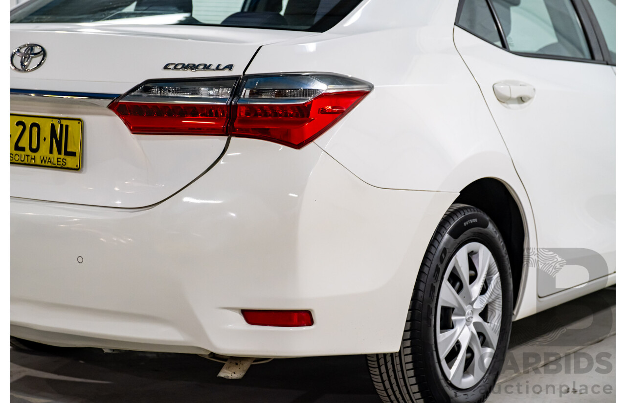 10/2017 Toyota Corolla Ascent ZRE172R 4d Sedan White 1.8L