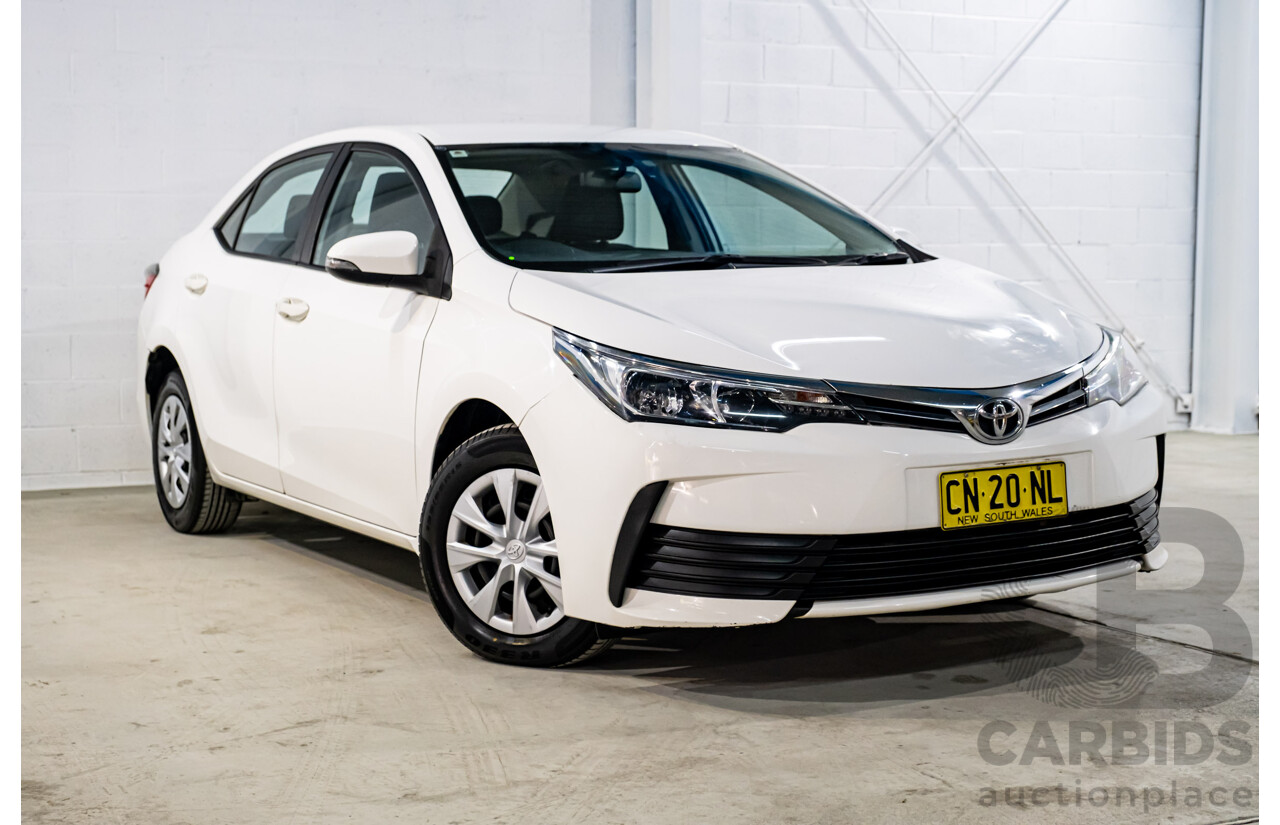 10/2017 Toyota Corolla Ascent ZRE172R 4d Sedan White 1.8L