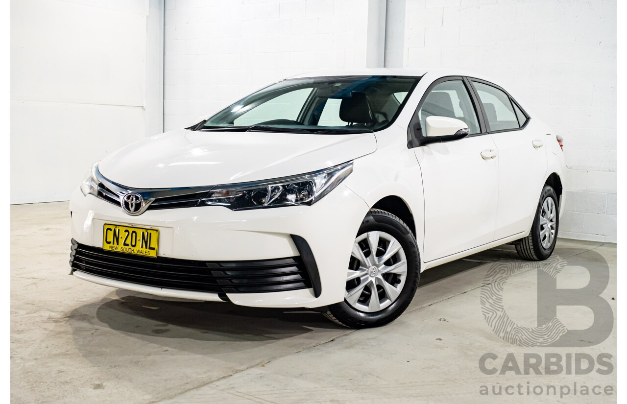 10/2017 Toyota Corolla Ascent ZRE172R 4d Sedan White 1.8L