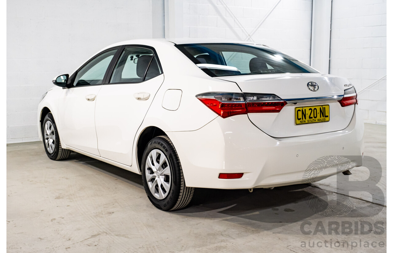 10/2017 Toyota Corolla Ascent ZRE172R 4d Sedan White 1.8L