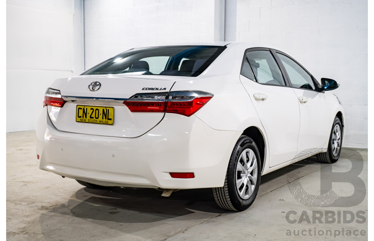 10/2017 Toyota Corolla Ascent ZRE172R 4d Sedan White 1.8L