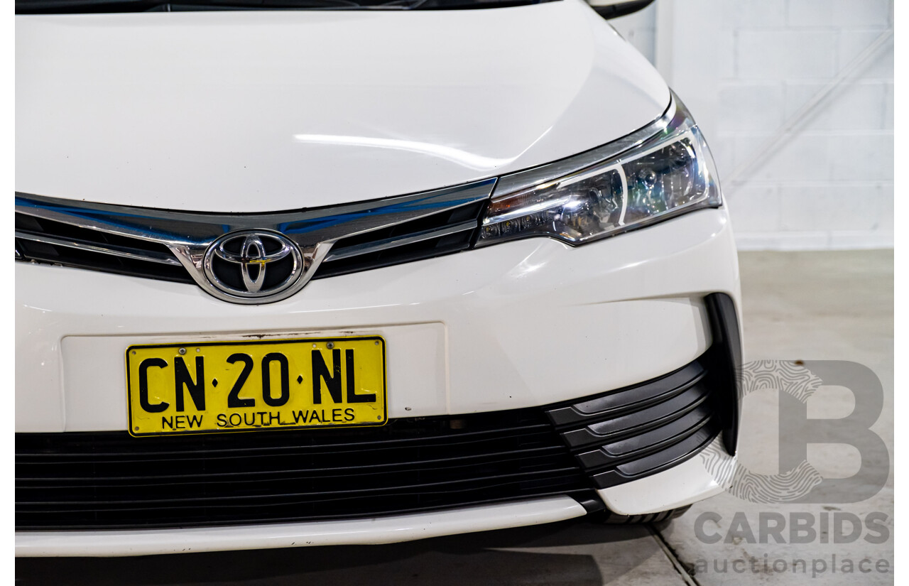 10/2017 Toyota Corolla Ascent ZRE172R 4d Sedan White 1.8L