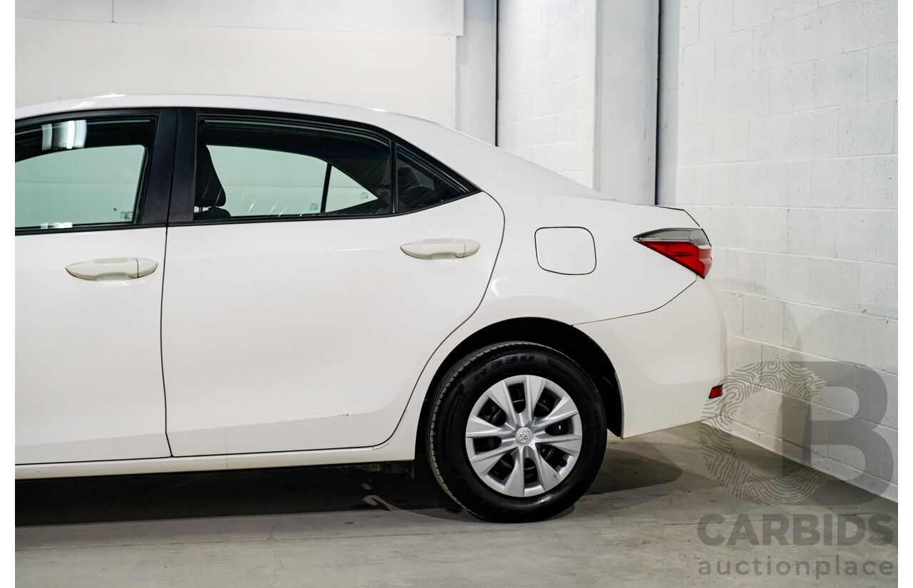 10/2017 Toyota Corolla Ascent ZRE172R 4d Sedan White 1.8L