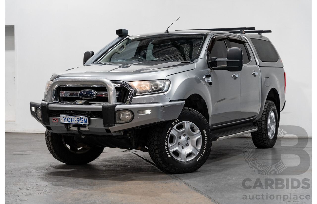 01/2016 Ford Ranger XLT 3.2 (4x4) PX MKII 4d Dual Cab Utility Ignot Silver Metallic Turbo Diesel 3.2L