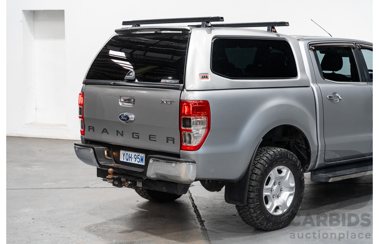 01/2016 Ford Ranger XLT 3.2 (4x4) PX MKII 4d Dual Cab Utility Ignot Silver Metallic Turbo Diesel 3.2L