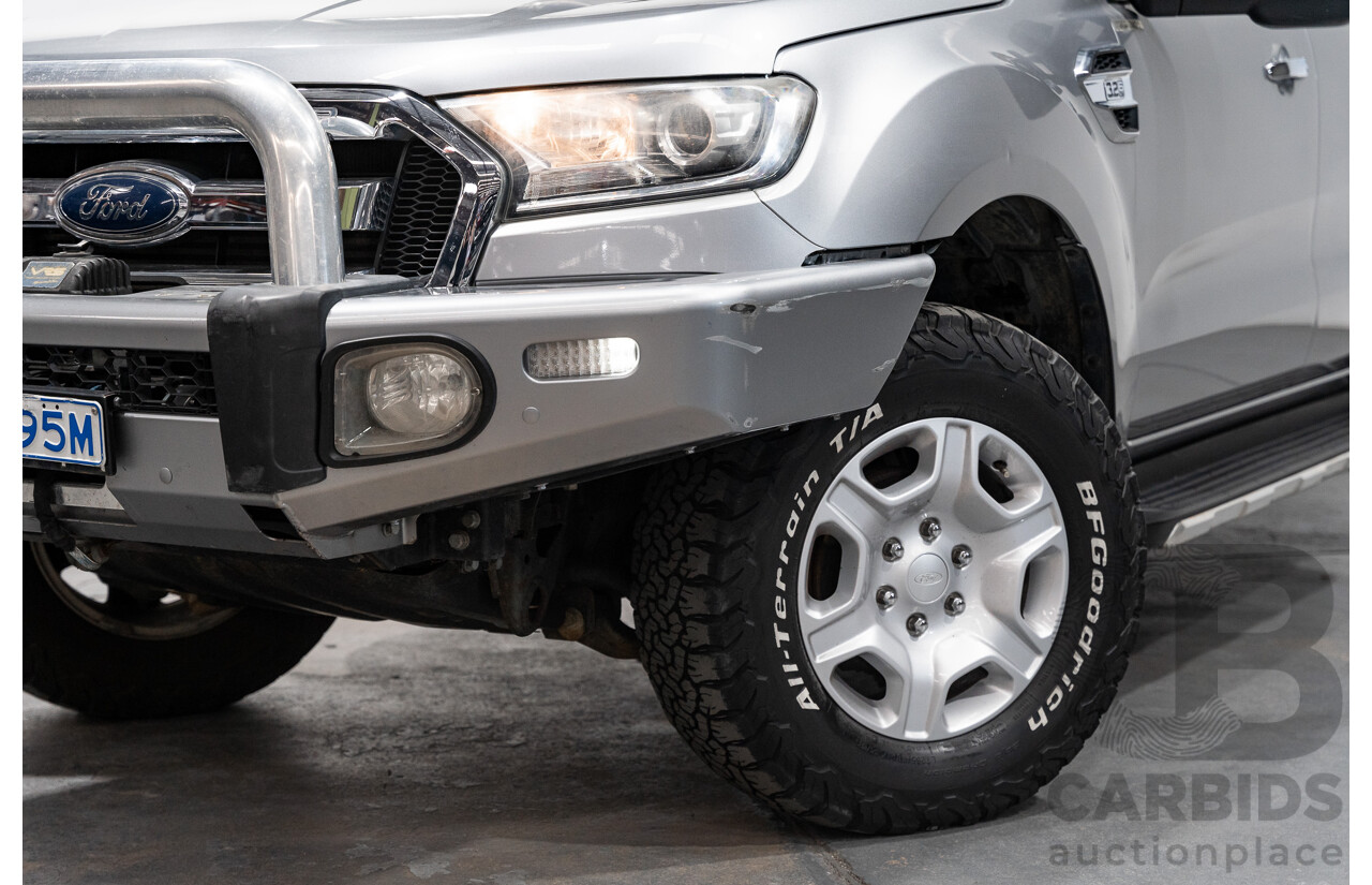 01/2016 Ford Ranger XLT 3.2 (4x4) PX MKII 4d Dual Cab Utility Ignot Silver Metallic Turbo Diesel 3.2L