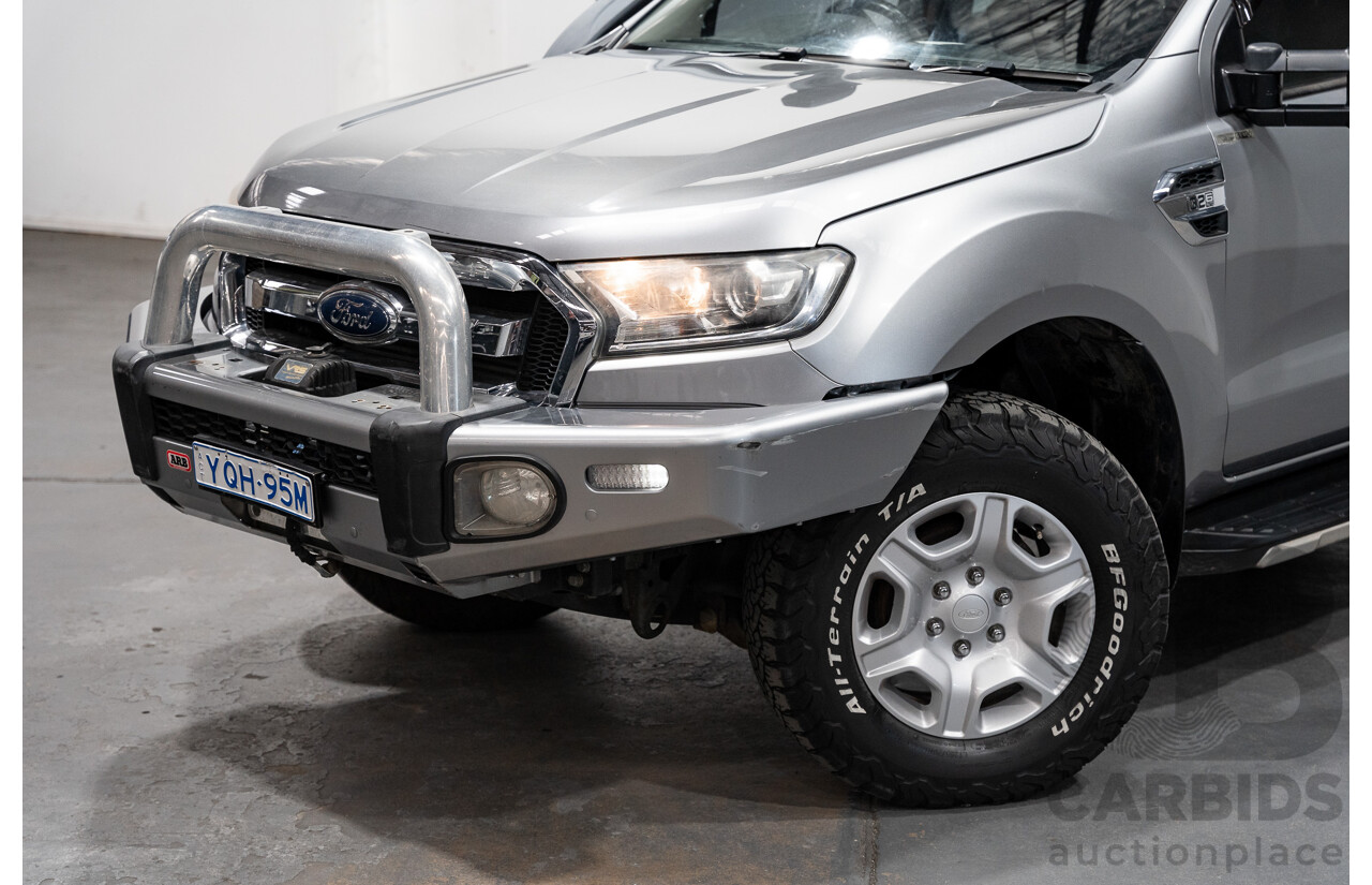 01/2016 Ford Ranger XLT 3.2 (4x4) PX MKII 4d Dual Cab Utility Ignot Silver Metallic Turbo Diesel 3.2L