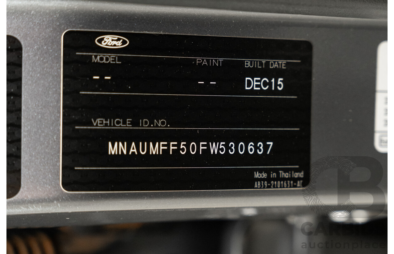 01/2016 Ford Ranger XLT 3.2 (4x4) PX MKII 4d Dual Cab Utility Ignot Silver Metallic Turbo Diesel 3.2L