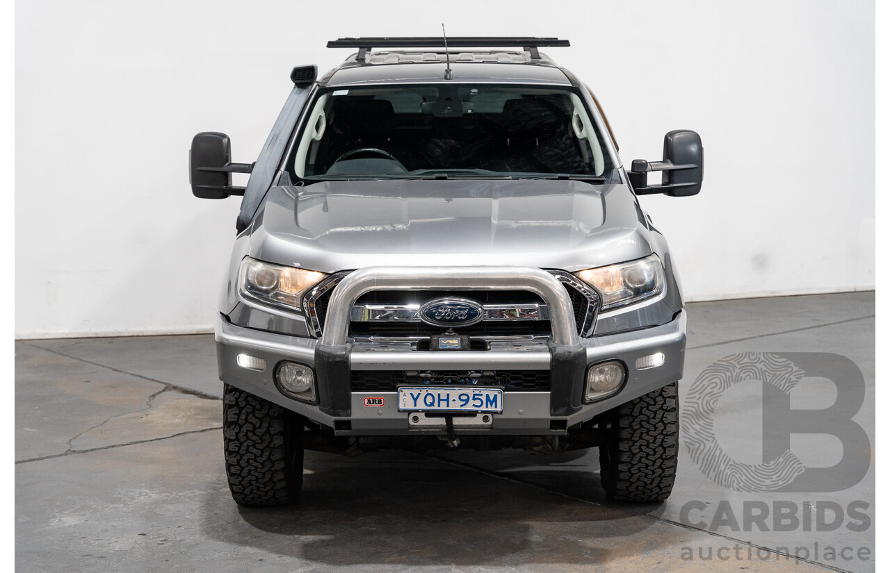 01/2016 Ford Ranger XLT 3.2 (4x4) PX MKII 4d Dual Cab Utility Ignot Silver Metallic Turbo Diesel 3.2L