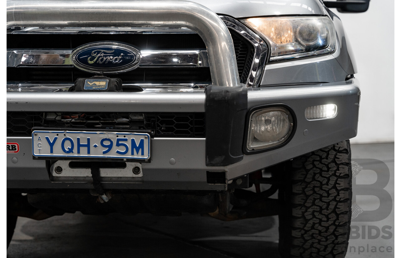 01/2016 Ford Ranger XLT 3.2 (4x4) PX MKII 4d Dual Cab Utility Ignot Silver Metallic Turbo Diesel 3.2L