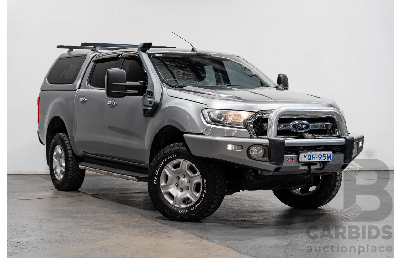 01/2016 Ford Ranger XLT 3.2 (4x4) PX MKII 4d Dual Cab Utility Ignot Silver Metallic Turbo Diesel 3.2L