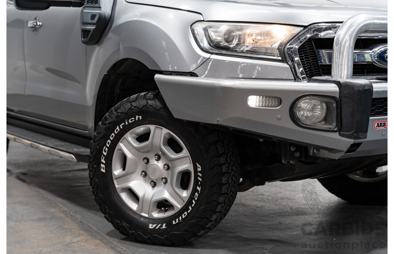 01/2016 Ford Ranger XLT 3.2 (4x4) PX MKII 4d Dual Cab Utility Ignot Silver Metallic Turbo Diesel 3.2L