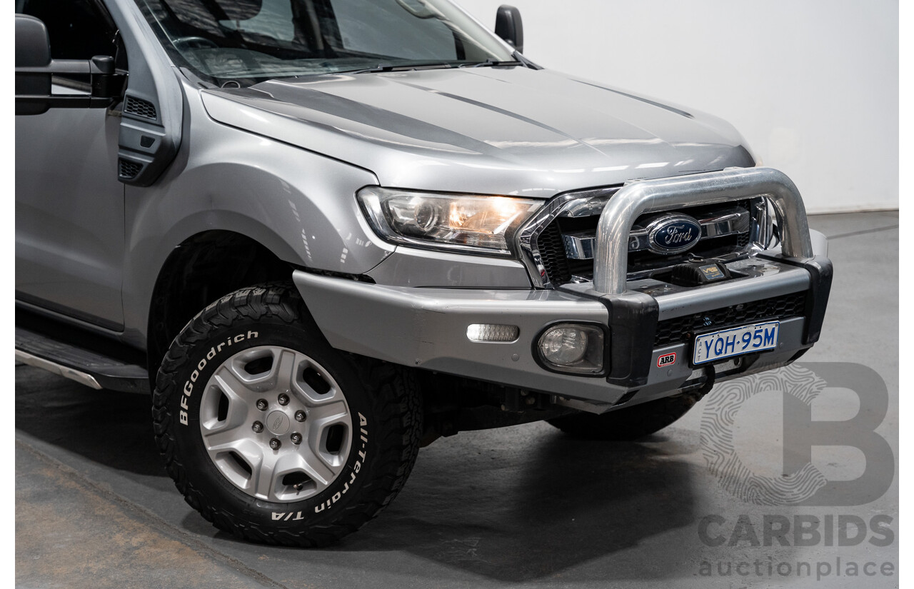01/2016 Ford Ranger XLT 3.2 (4x4) PX MKII 4d Dual Cab Utility Ignot Silver Metallic Turbo Diesel 3.2L