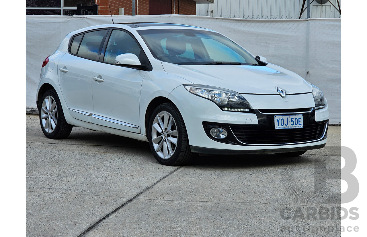7/2013 Renault Megane Privilege B95 5d Hatchback White 1.5L