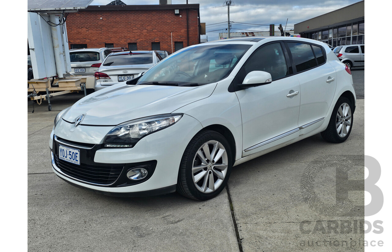 7/2013 Renault Megane Privilege B95 5d Hatchback White 1.5L