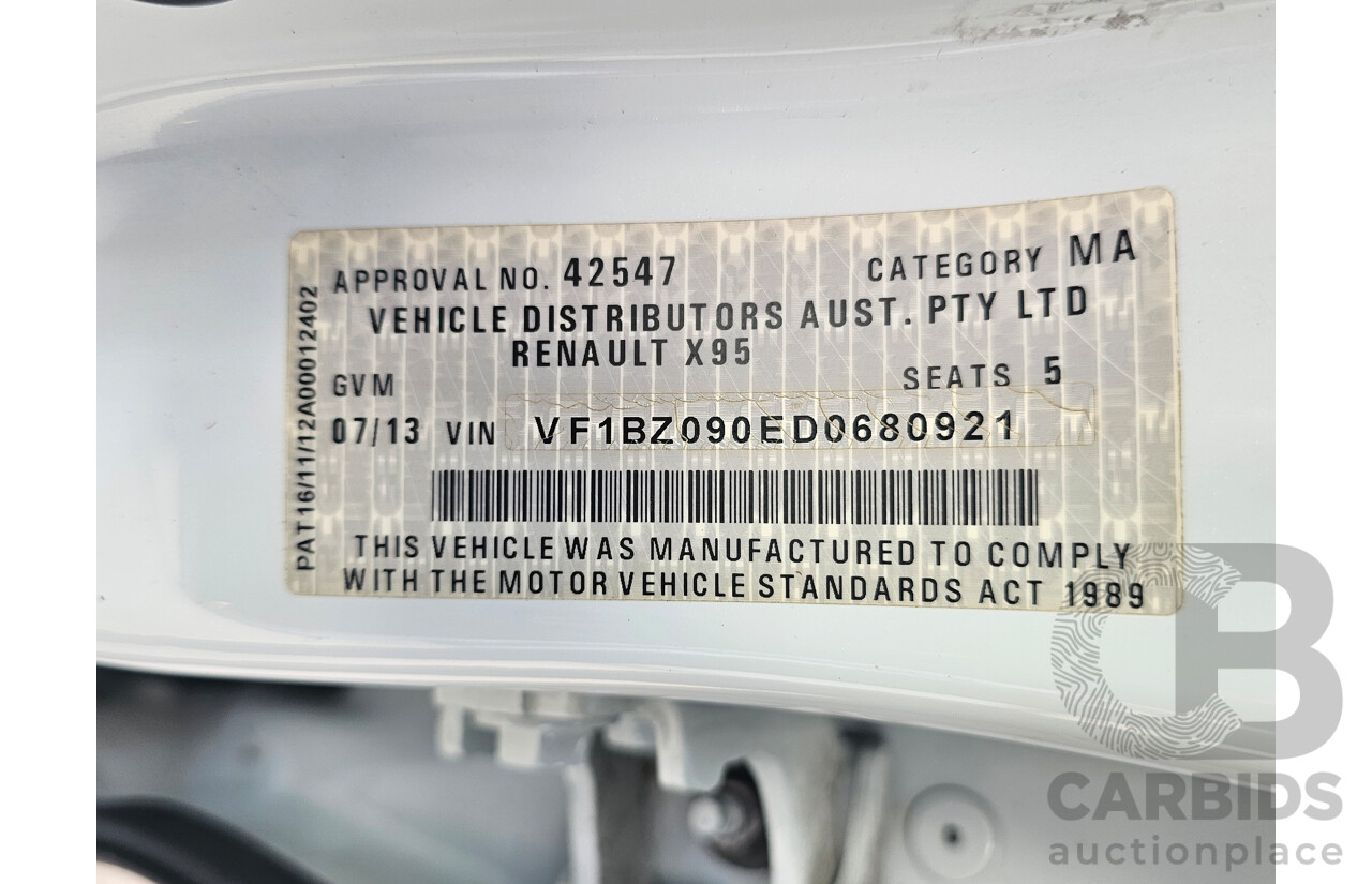 7/2013 Renault Megane Privilege B95 5d Hatchback White 1.5L