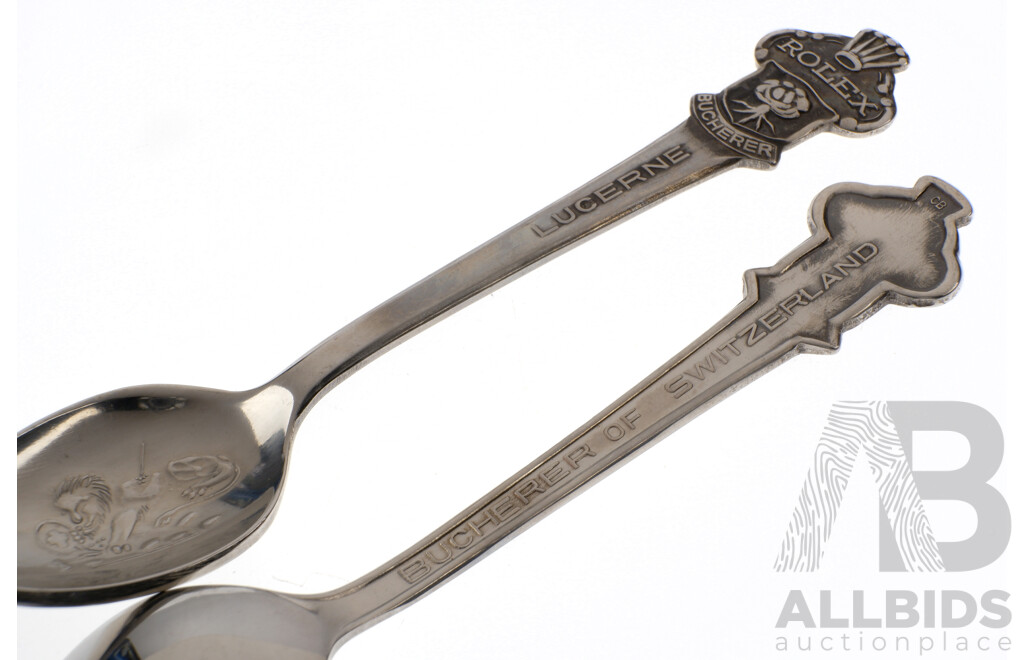 Pair Rolex Bucherer Lucerne Switzerland Teaspoons