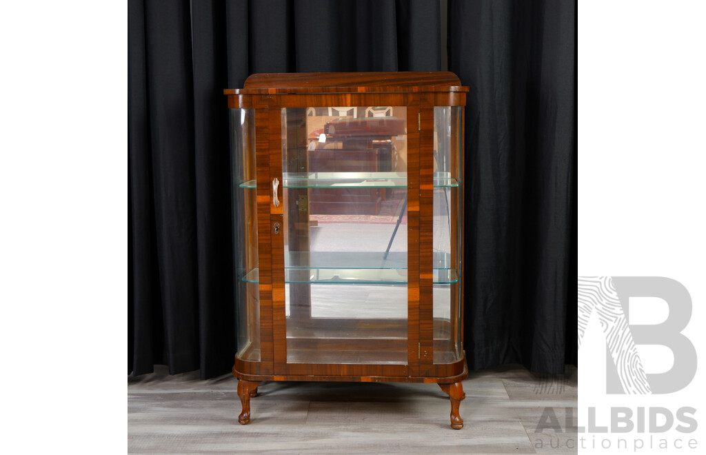 Art Deco Veneered Display Case