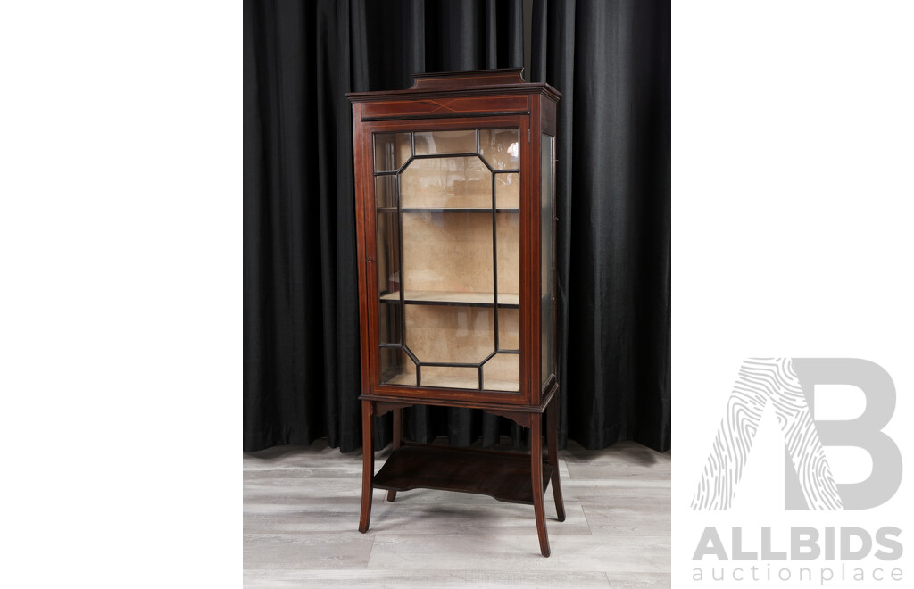 Edwardian Mahogany Vitrine with Astragal Door